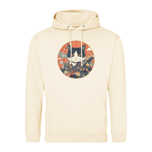 Bluza z kotem wojownikiem z mieczem wiśnie - japoński kot samuraj neko