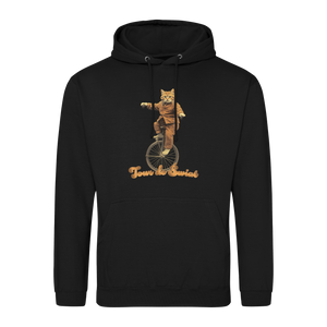 Bluza z kotem na jednokołowcu vintage retro - Tour de Świat