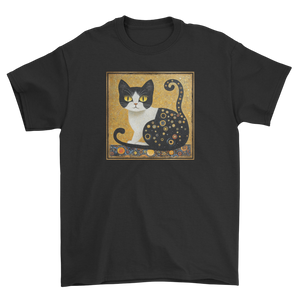 Koszulka z kotem inspirowana Klimt - kot w stylu secesyjnym Klimta koszulka ze sztuką