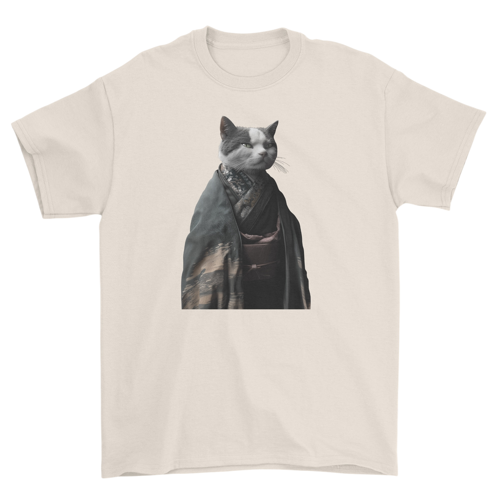 Koszulka z kotem samurajem w kimonie - japoński kot wojownik neko