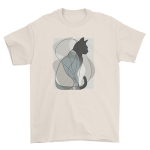 Koszulka z minimalistycznym kotem z linii - design minimal kot abstrakcja
