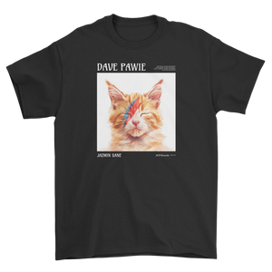 Koszulka z kotem z błyskawicą na twarzy - parodia David Bowie