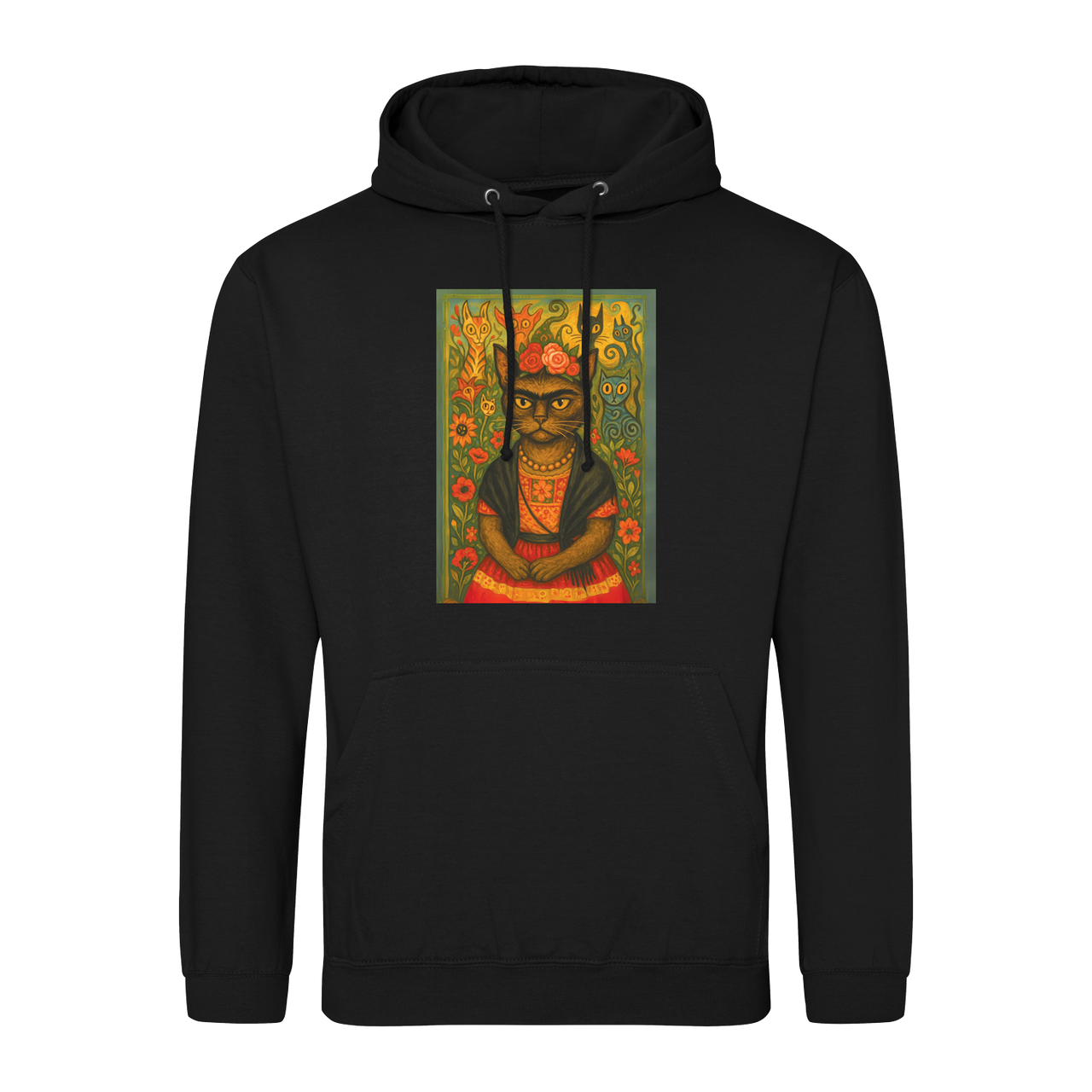 Bluza z kotem inspirowana Frida Kahlo 2 - kot w stylu Kahlo artystyczna