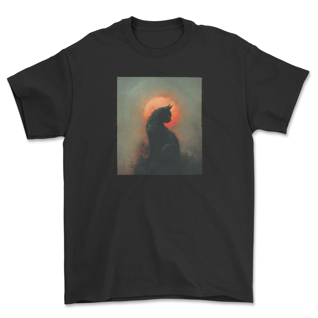 Koszulka z kotem inspirowana Beksińskim - surrealistyczny kot dark art