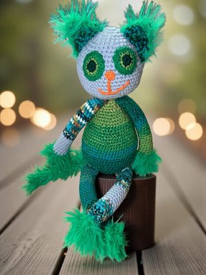 Szydełkowy kot Kudłatek - ręcznie robiony handmade z włóczki, unikatowe rękodzieło