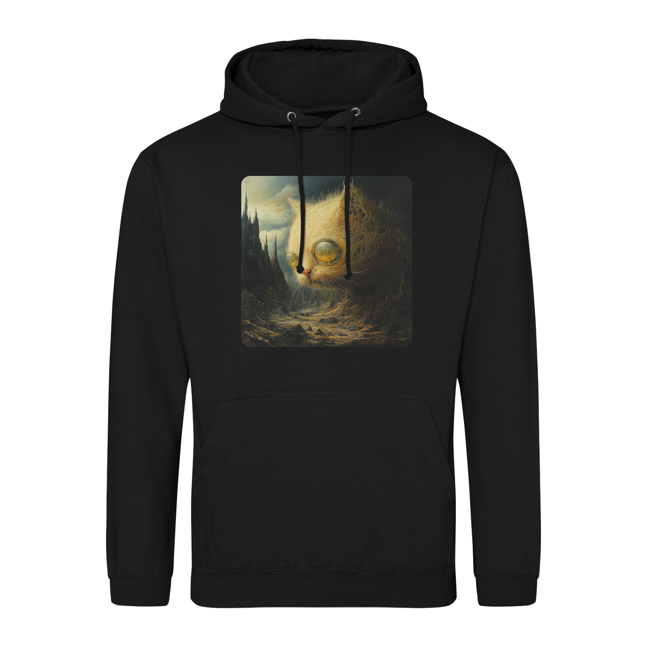 Bluza z kotem inspirowana Beksińskim - surrealistyczny kot dark art III
