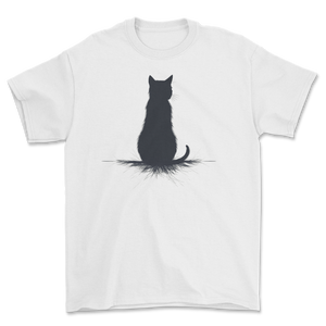 Koszulka z minimalistycznym kotem w ciszy - design minimal kot spokój