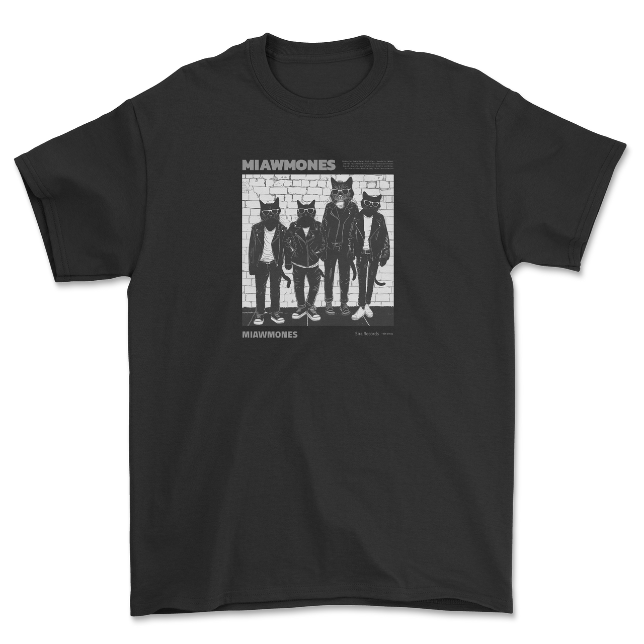 Koszulka z czterema kotami punk rock - parodia Ramones