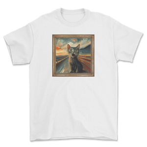 Koszulka z kotem inspirowana Edvard Munch - ekspresjonistyczny kot Krzyk