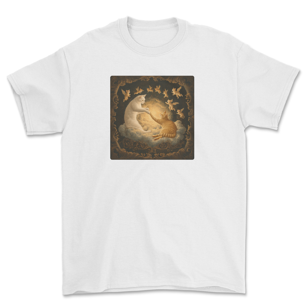 Koszulka Stworzenie Kota - parodia Stworzenia Adama Michała Anioła z kotem