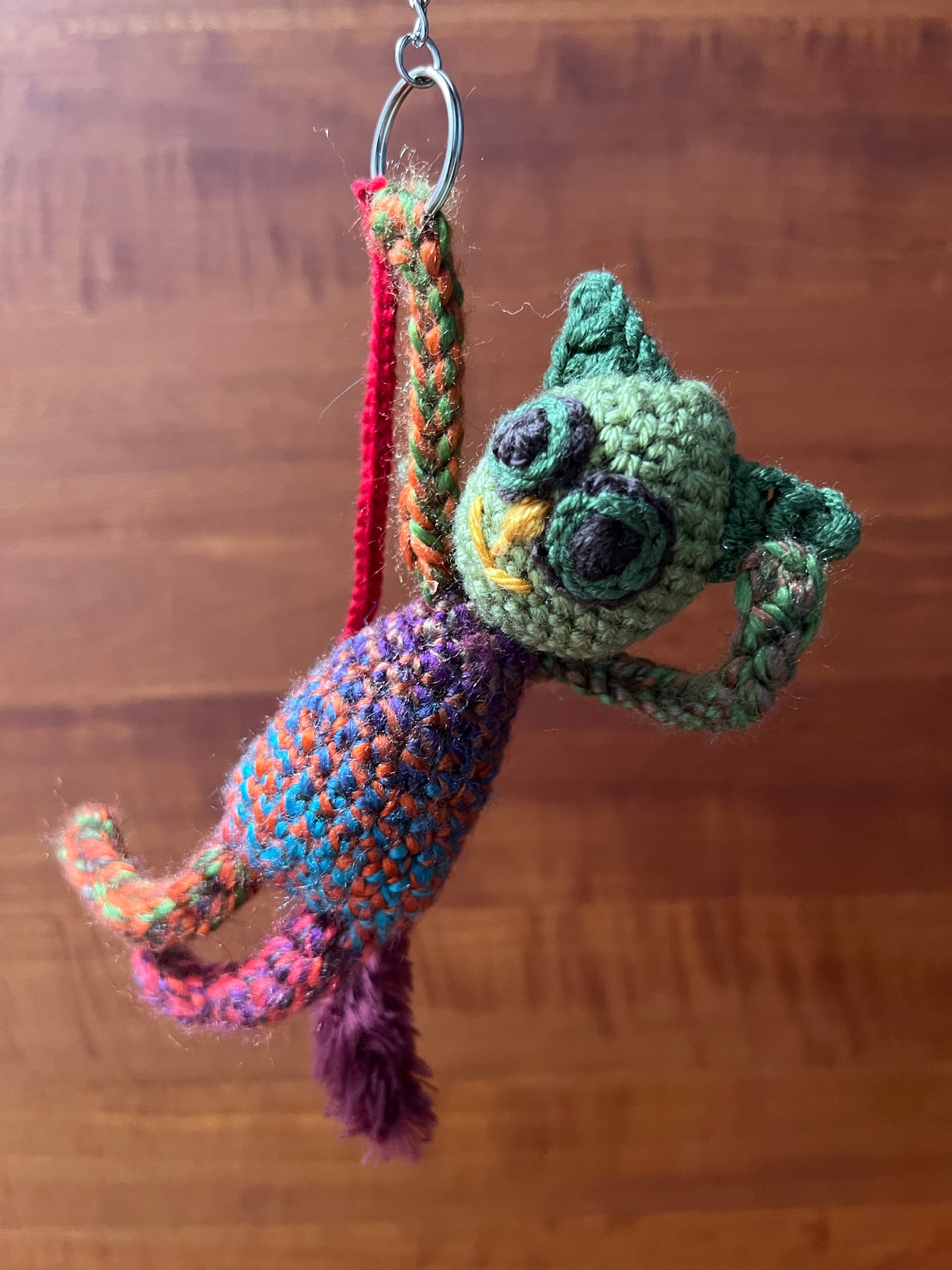 Breloczek szydełkowy kot Meszek - ręcznie robiony handmade z włóczki, unikatowe rękodzieło